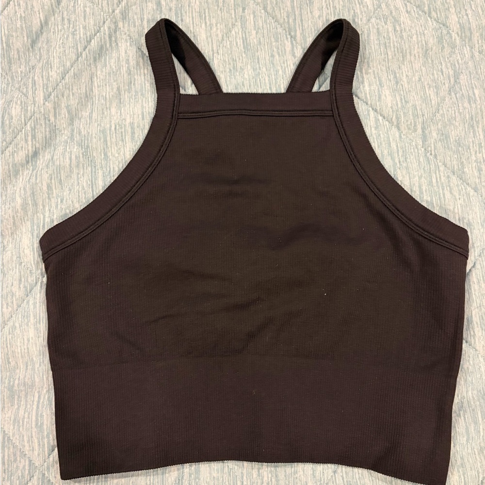 Athleta Ribbed Tank Top Crop Top - Size Small, Black, Excellent Condition